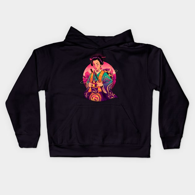 Samurai Geisha Kids Hoodie by BrunoMota